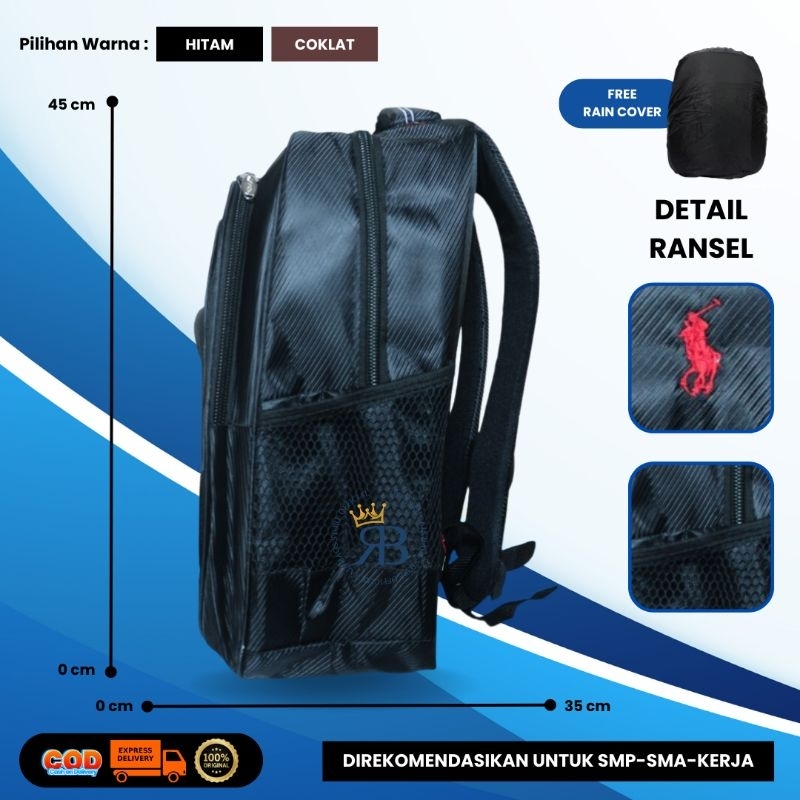 Tas Ransel Polo AJ/Tas Sekolah Polo AJ Untuk SMP-SMA-KULIAH-KERJA/Bisa COD/Ransel Polo Unisex