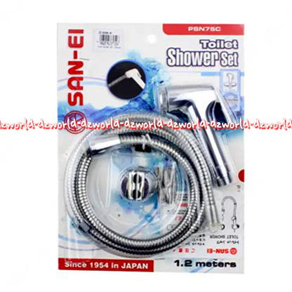 San-Ei Toilet Shower Set PSN75C Kran Cebok Dengan Selang Panjang Selang 1.2meters Keran Untuk Toilet San Ei Sanei Warna Silver Stainless Steel