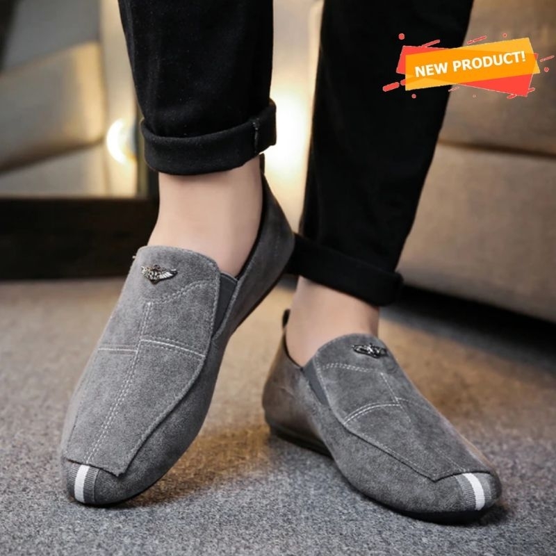 SEPATU FORMAL PRIA CASUAL PERKANTORAN BLACK BROWN KULIT PU ASLI ORIGINAL SLIP ON SLOP GAYA KEKINIAN MURAH -