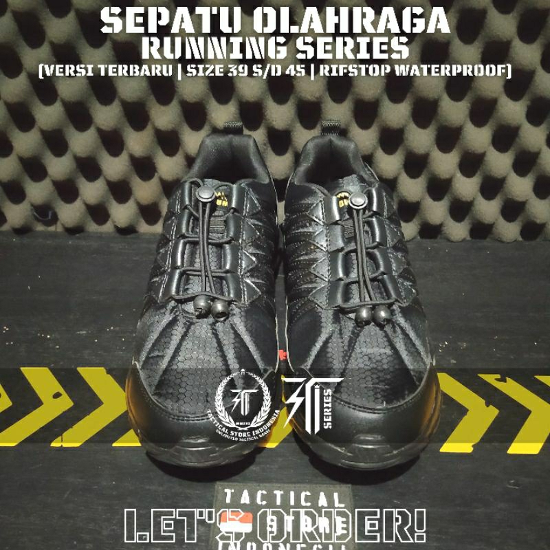 ORIGINAL - Sepatu Olahraga Running Exduma Super Black - Sepatu Olahraga TNI Polisi Brimob