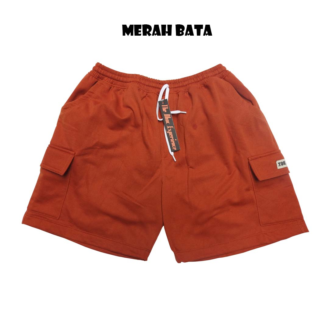 TDE/SHORT CARGO/CELANA PENDEK/UNISEX/PRIA/WANITA/CARGO/MERAH BATA