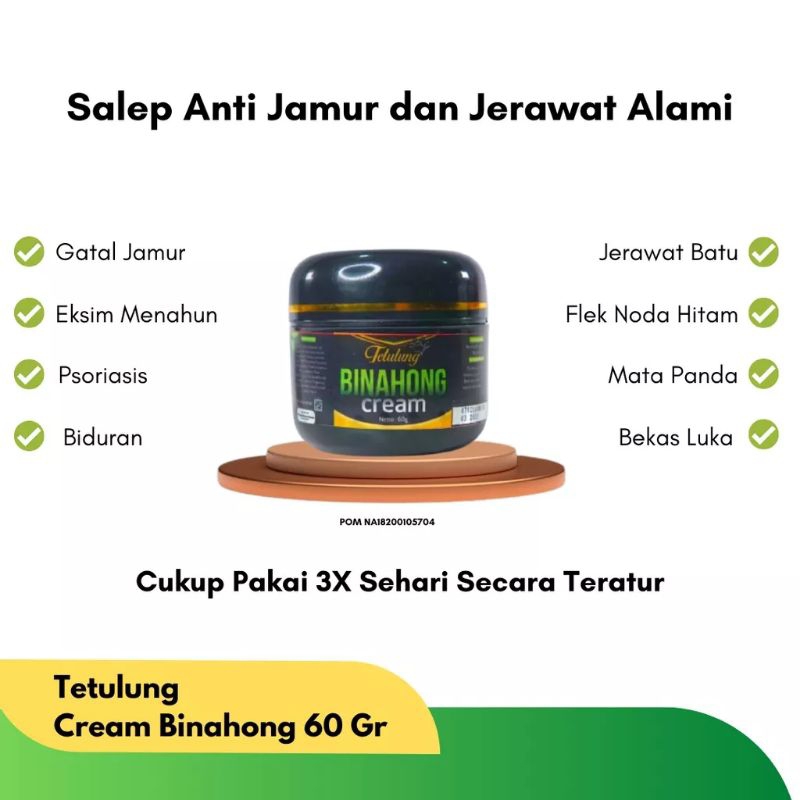 Tetulung Binahong Cream 60 Gr Atasi Gatal Kulit Dan Bercak Putih Original