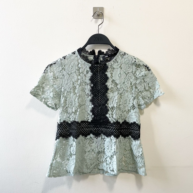 Zara Lace Blouse Green