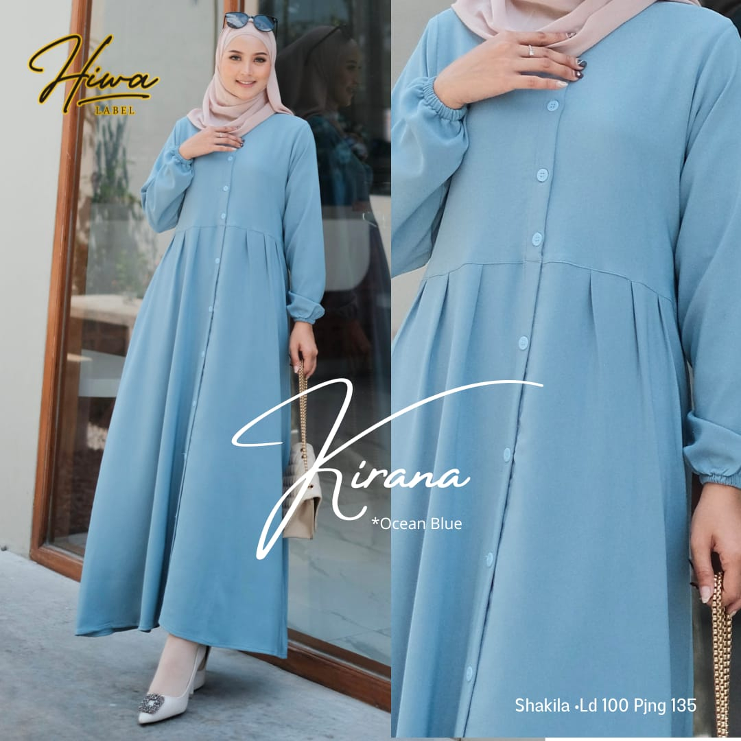 Kirana Dress Gamis Muslim Wanita Midi Original Produk By Hiwa