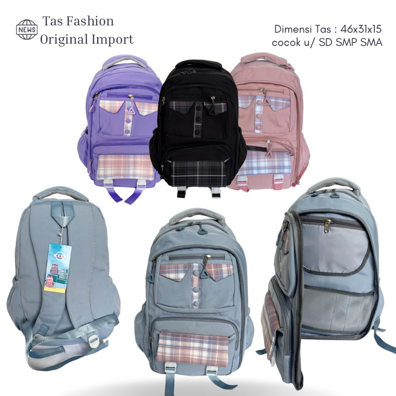 TAS SEKOLAH ANAK PEREMPUAN FASHION KOREA BISA DIBUKA BAGIAN DEPAN UNTUK SD SMP SMA