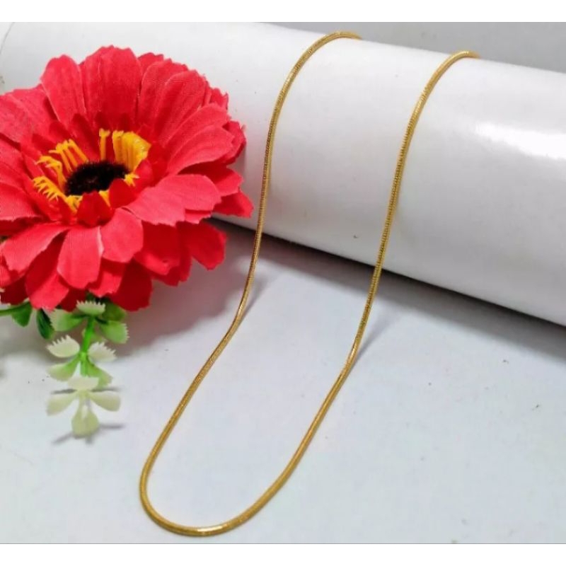 kalung titanium model bulat kalung titanium emas