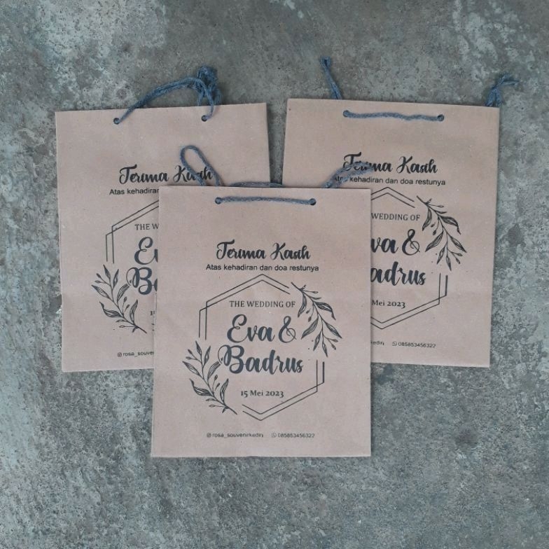 

Tas souvenir / tas asul asul / tas kertas / paper bag craft / tas coklat