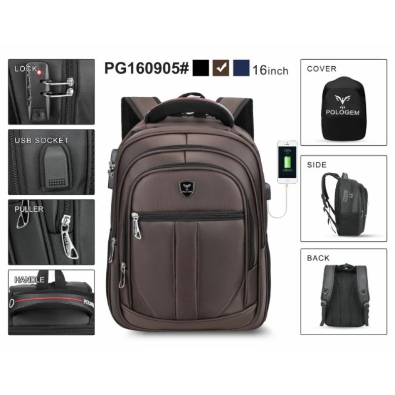 tas ransel laptop 16 inchi tas laptop polo Gem ori tas