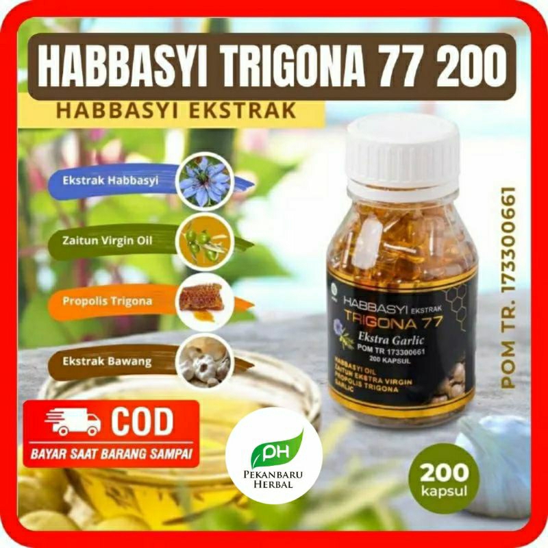 HABBASY TRIGONA 77 Isi 200 Kapsul - Pengiriman Pekanbaru - HABASYI TRIGONA77 Kapsul Habbats Plus Hab