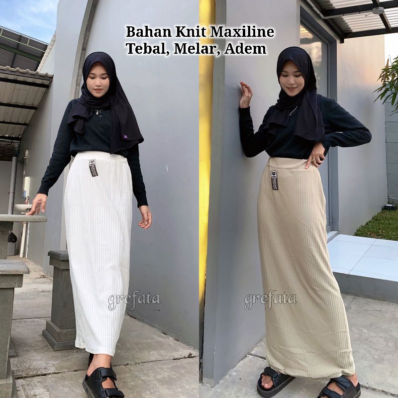 Rok Span Knit Maxiline Import Tebal Melar Tidak Nerawang Ukuran Jumbo Bb Maksimal 80kg | Span Knitted Big Size XL Xxl | Maxi Skirt Knits | Rok Span Rajut Panjang Knite Terbaru 2023 | Span Rajut Jumbo Premium / Grefata