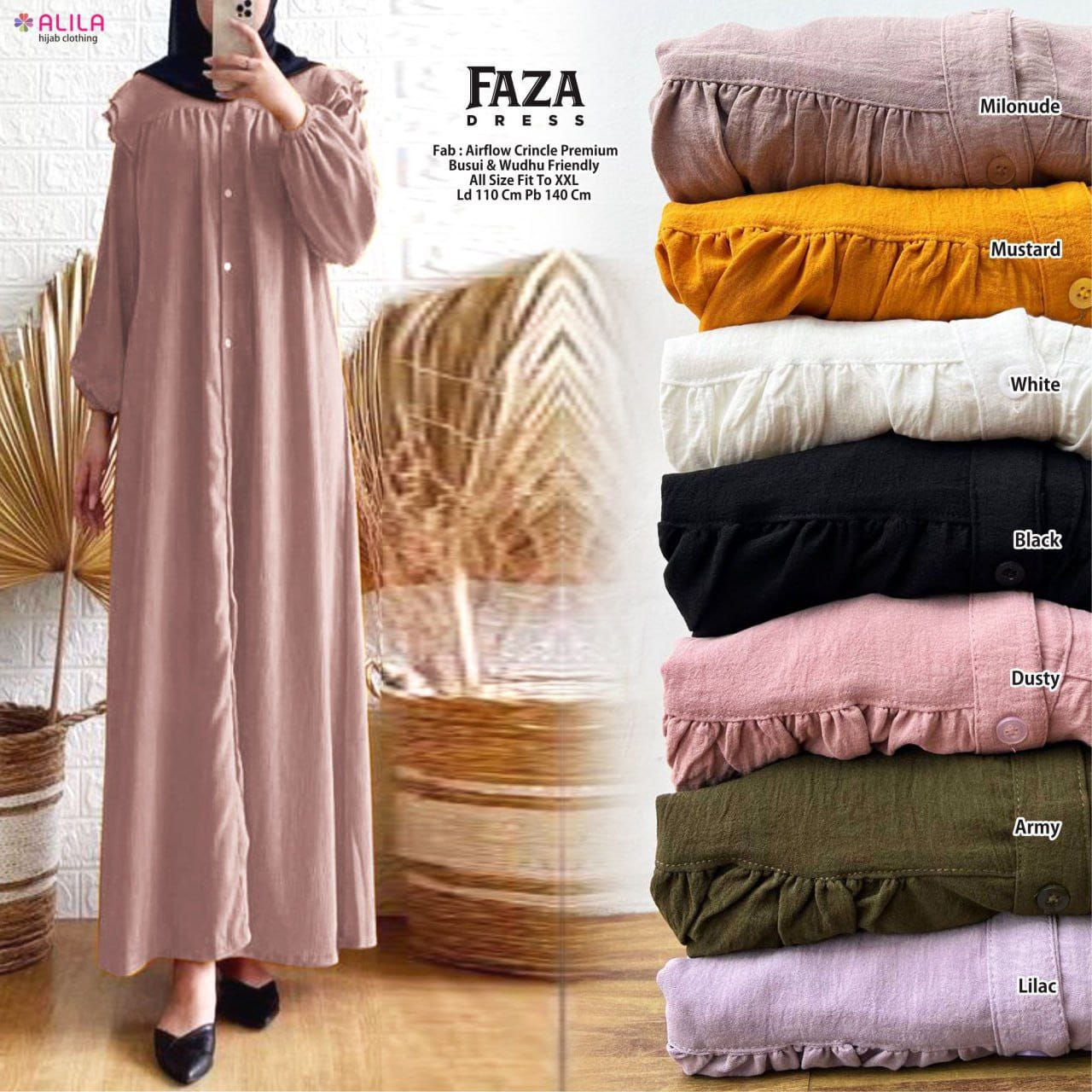 FAZA DRESS POLOS BAHAN AIRFLOW CRINKLE ORIGINAL ALILA
