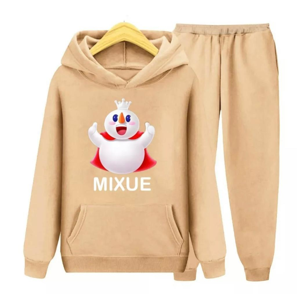 stelan hoodie mixue anak usia 1-12 thn