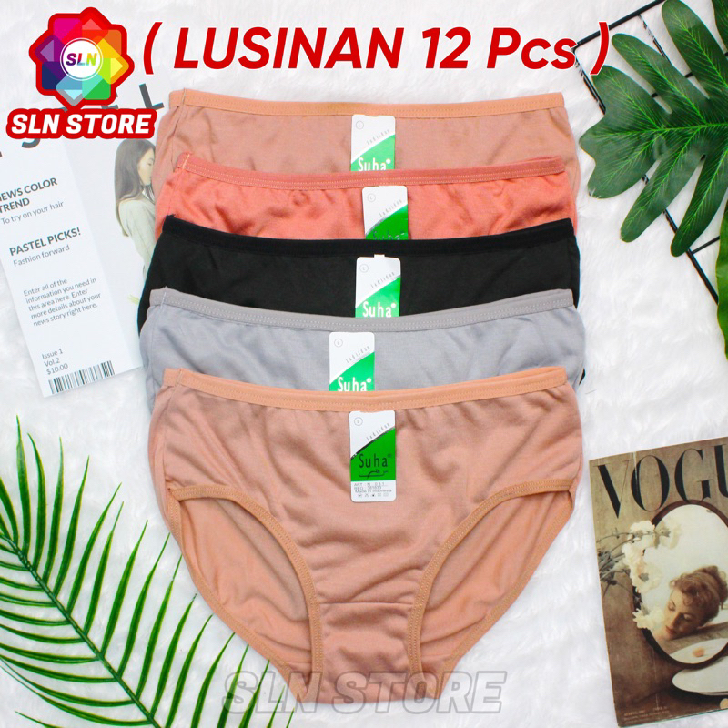 ( 12 Pcs ) Celana Dalam Wanita SUHA 031 CD Perempuan Dewasa Lusinan Grosir