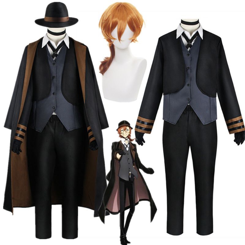 Anime Bungou Stray Dogs Nakahara Chuuya Kostum Cosplay Pesta Natal Halloween