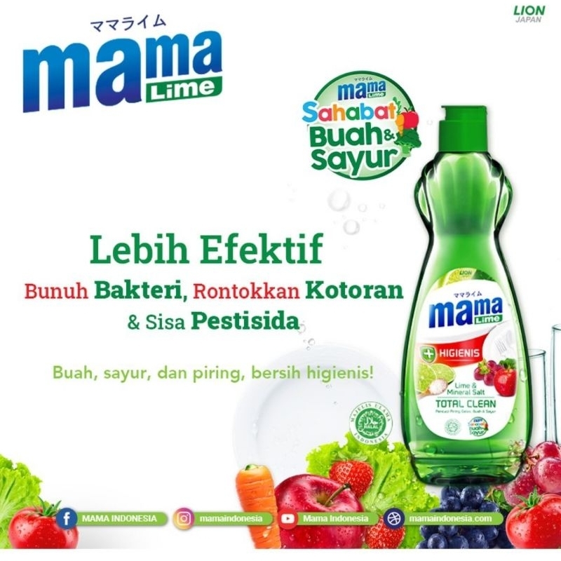 MAMA LIME &amp; MAMA LEMON // LIME&amp; MINERAL SALT, GREEN TEA, JERUK NIPIS, LEMON &amp; DAUN MINT // SABUN CUCI PIRING, GELAS, BUAH DAN SAYUR REFILL 680 ML