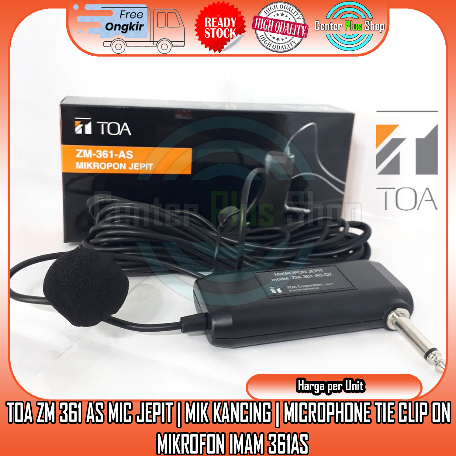 TOA ZM 361 AS MIC JEPIT | MIK KANCING | MICROPHONE TIE CLIP ON   MIKROFON IMAM 361AS MICROFON KECIL 