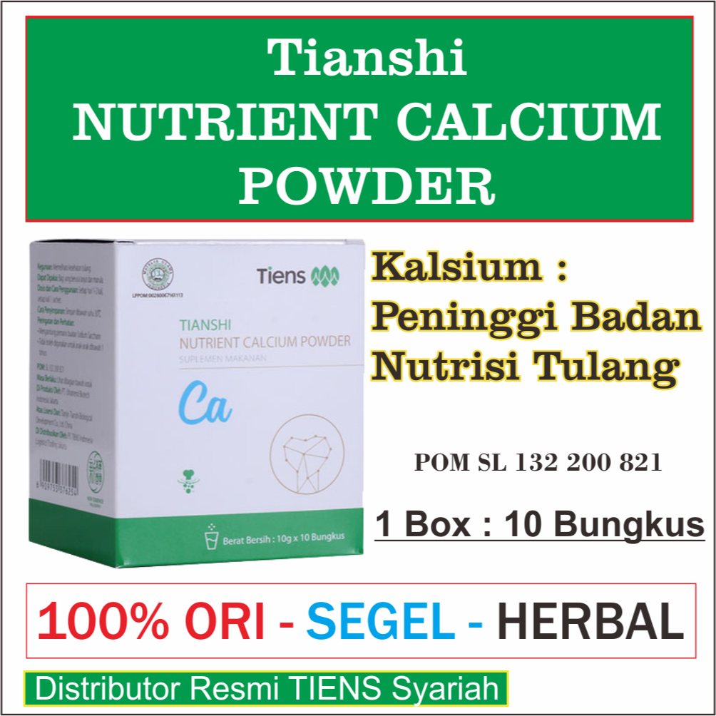 Kalsium Peninggi Badan - Nutrisi Tulang - ianshi Nutrient Calcium Powder isi 10 Sachet  Produk Tiens