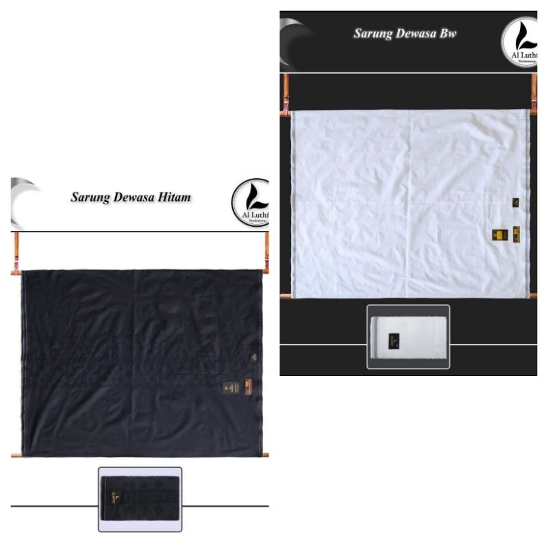 Sarung AL-LUTHFI Hitam dan Putih