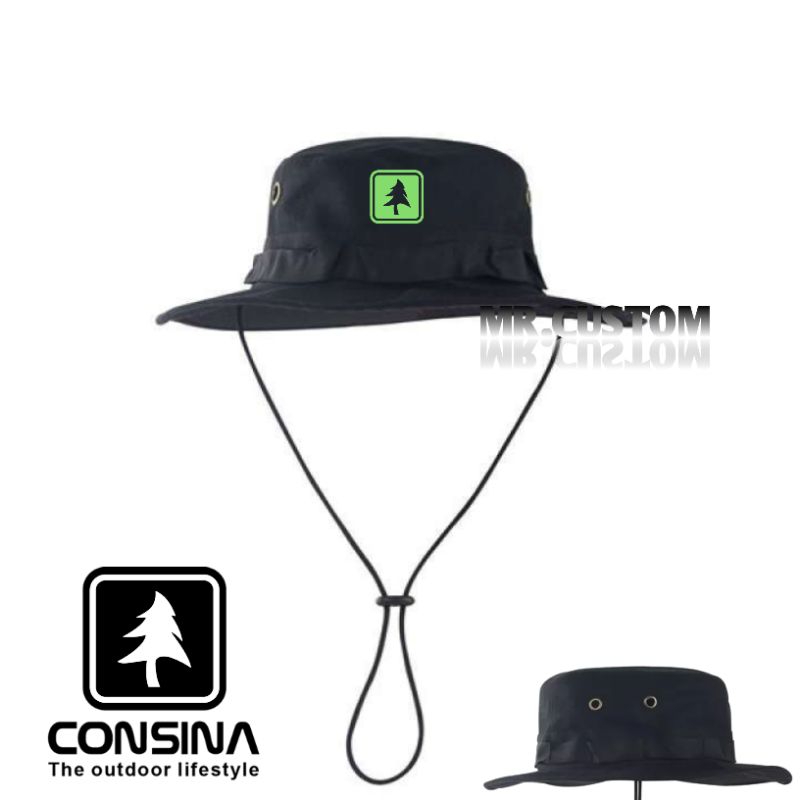 Topi gunung outdoor/Topi rimba adventure/Topi hiking pria wanita CONSINA LOGO