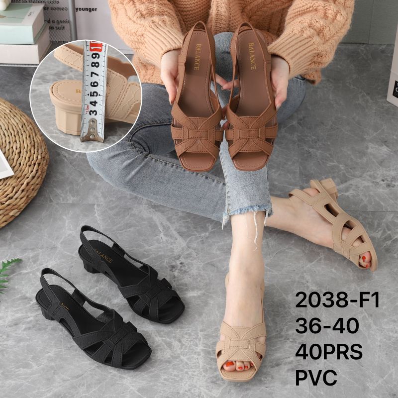 Sepatu Sandal Wanita Hak Tali Balance Jelly Import Karet 2038