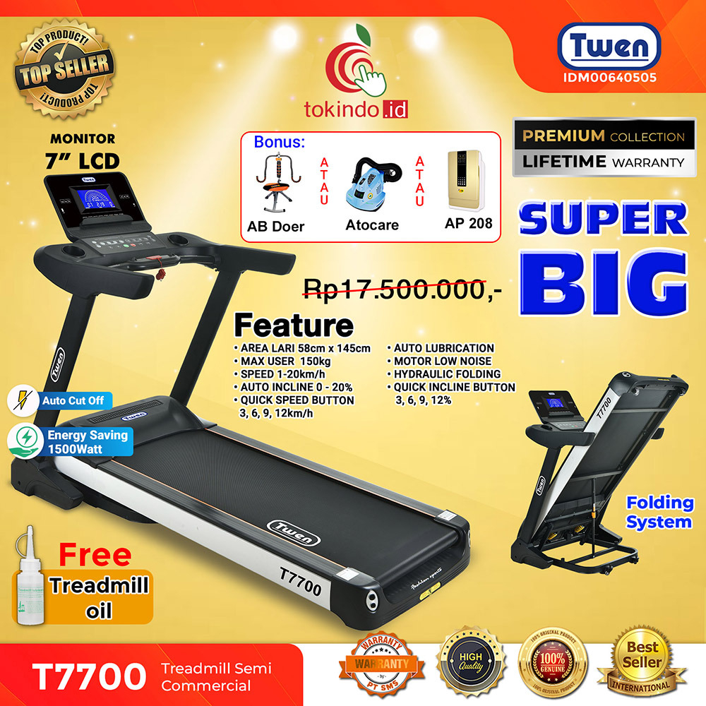 TWEN T7700 Treadmill Elektrik Treadmill Listrik Treadmill Multifungsi Treadmill Murah Treadmil