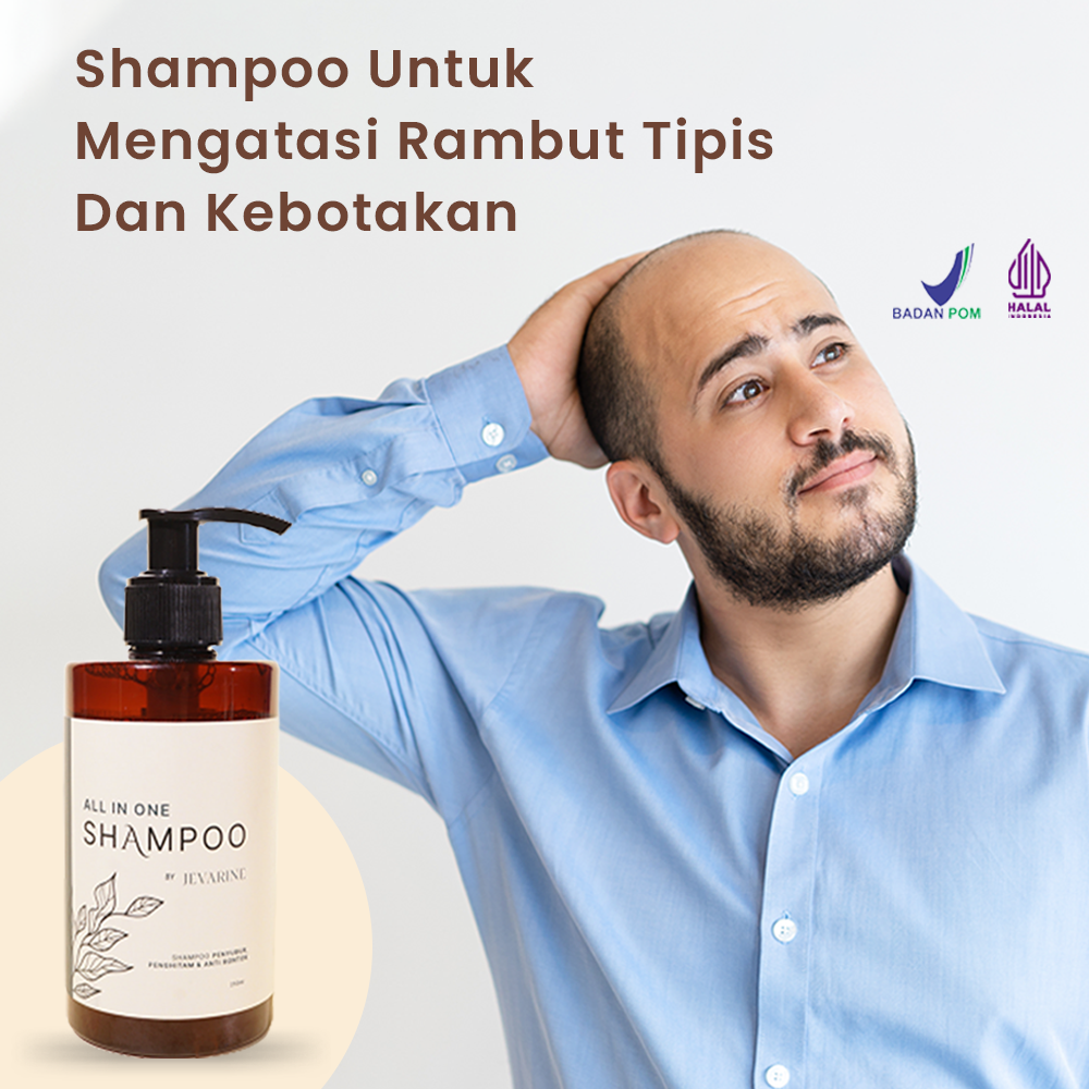 JEVARINE All In One Shampoo - Shampo Perawatan Penyubur Rambut Rontok Tipis Kulit Kepala Ketombe