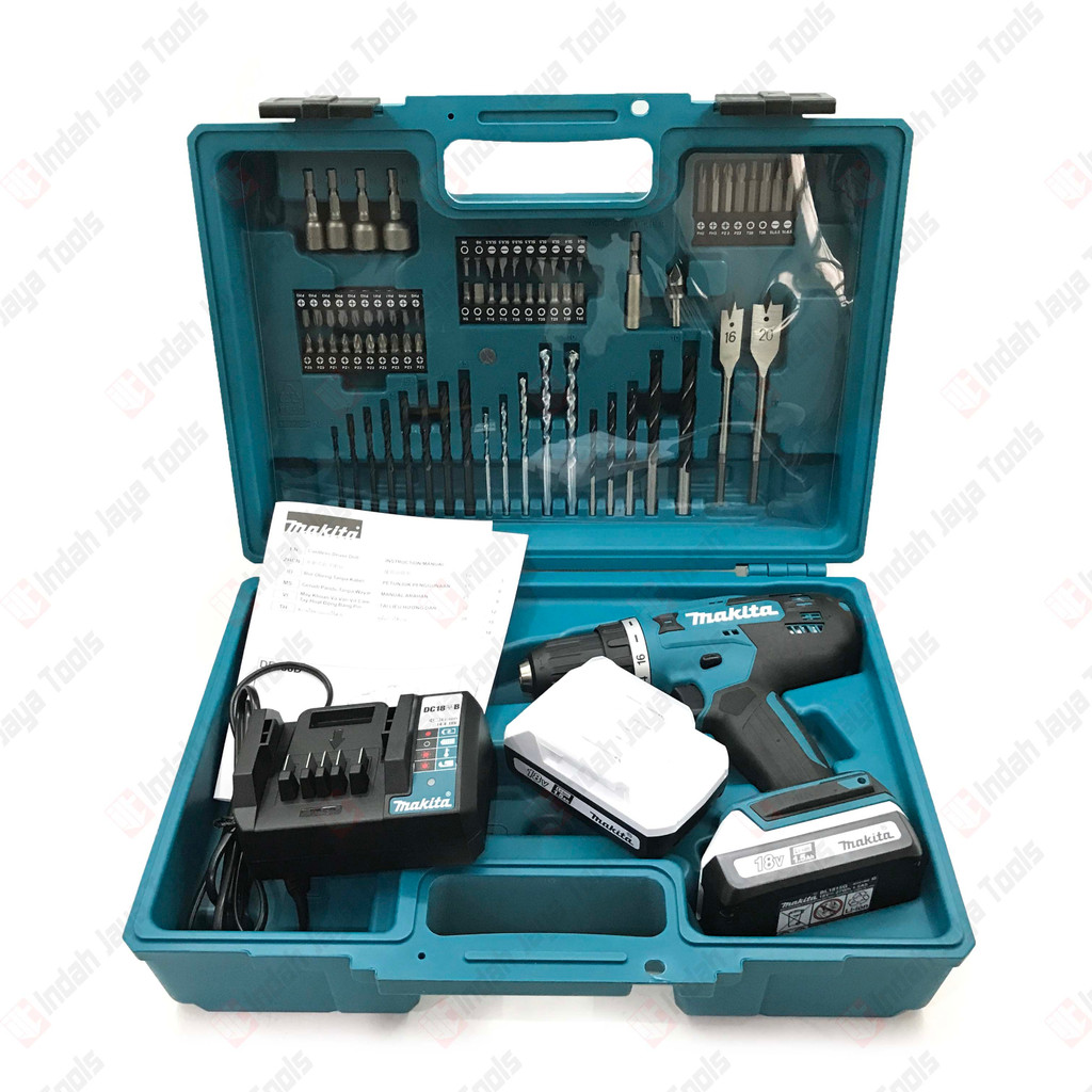 MAKITA DF488D Mesin Bor Cordless Baterai Besi Kayu Driver Drill DF 488