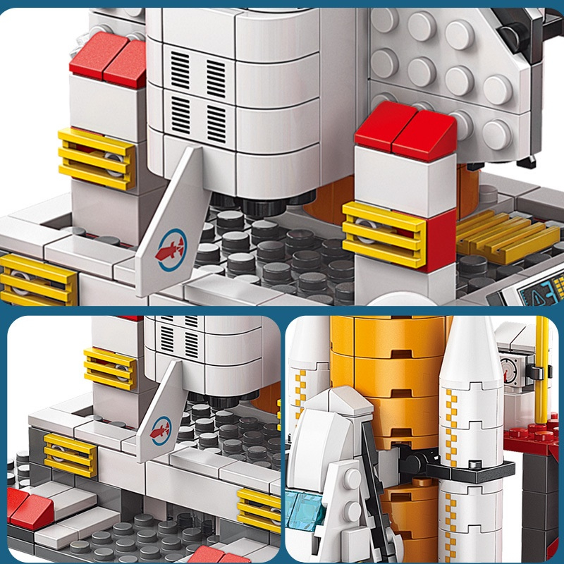 【COD】Nano Block Brick Rocket Kotak Pesawat Ulang-alik Peluncuran Roket 3D Puzzle Mainan Balok Susun