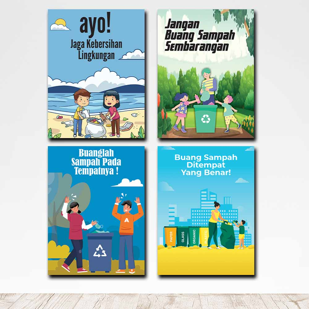 Hiasan Dinding Kelas Sekolahan Poster Jaga Kebersihan