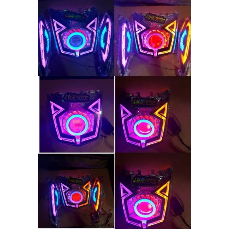 reflektor depan beat fi 2013-2015 custom PROJIE + sein drl running