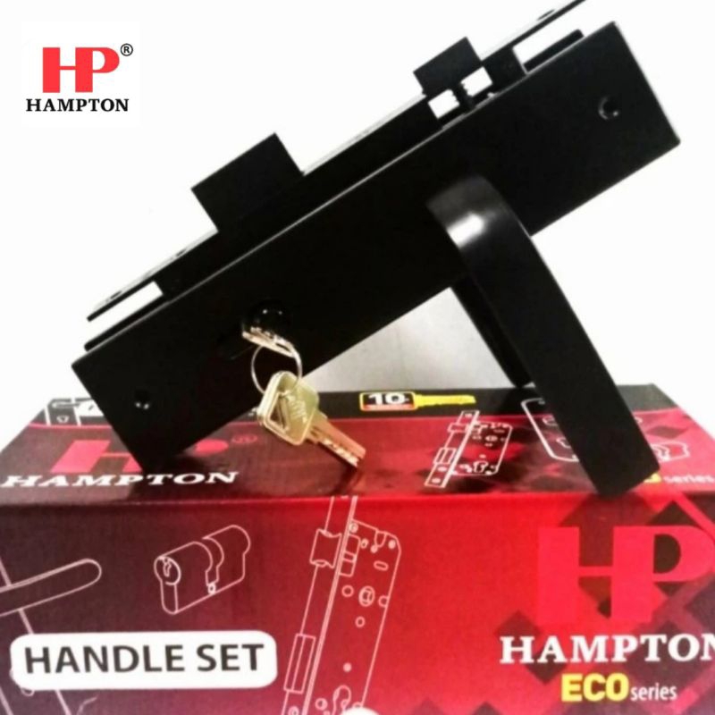 Kunci Plat Pintu Kayu Hampton Set Besar 40x85 Komplit Set Warna Hitam