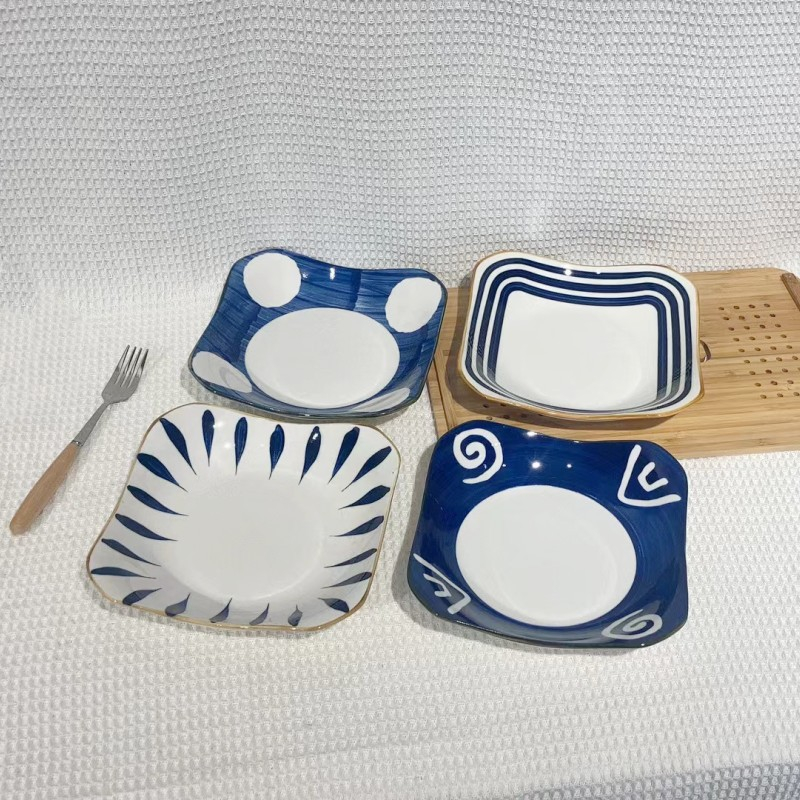 Piring keramik motif / piring korea / piring keramik/ piring keramik motif korea/ Piring Makan Motif