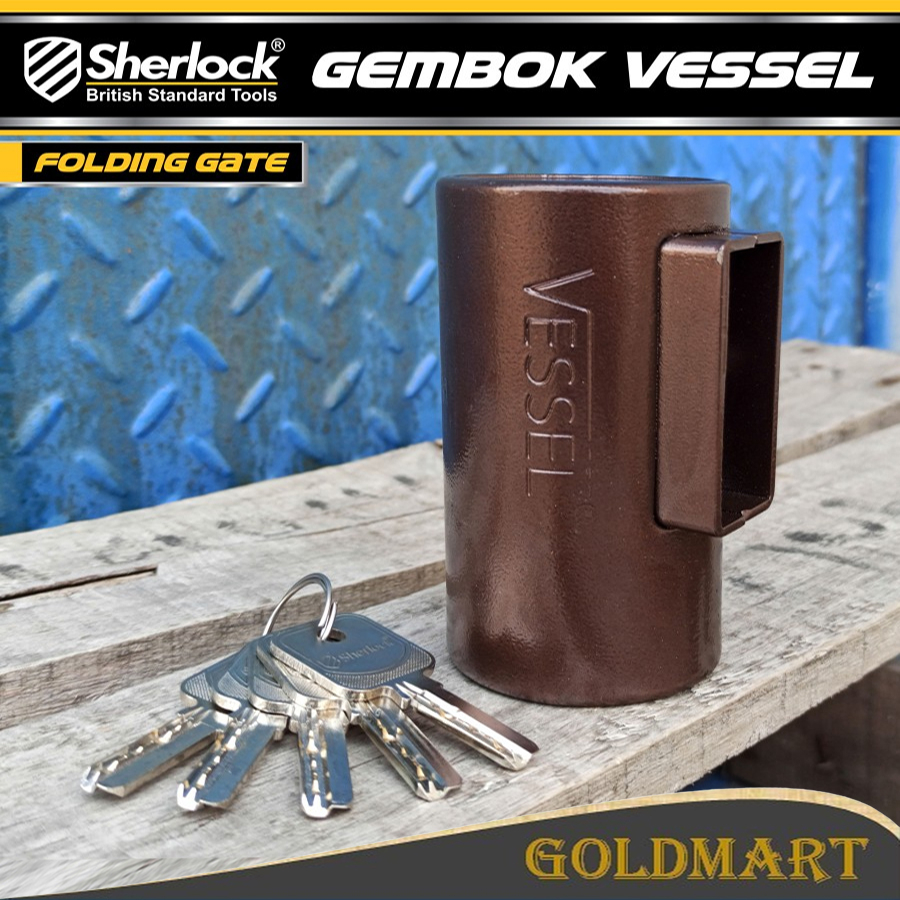 Gembok Tabung Vessel Padlock Anti maling Sherlock Untuk Folding Gate