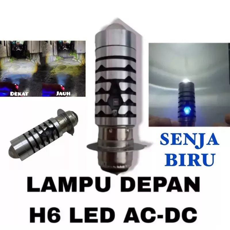 Lampu H6 Lampu Depan motor LED 2 warna putih kuning plus senja biru matic bebek Mio beat Vario Genio Jupiter Vega For All H6 AC/DC 12Volt