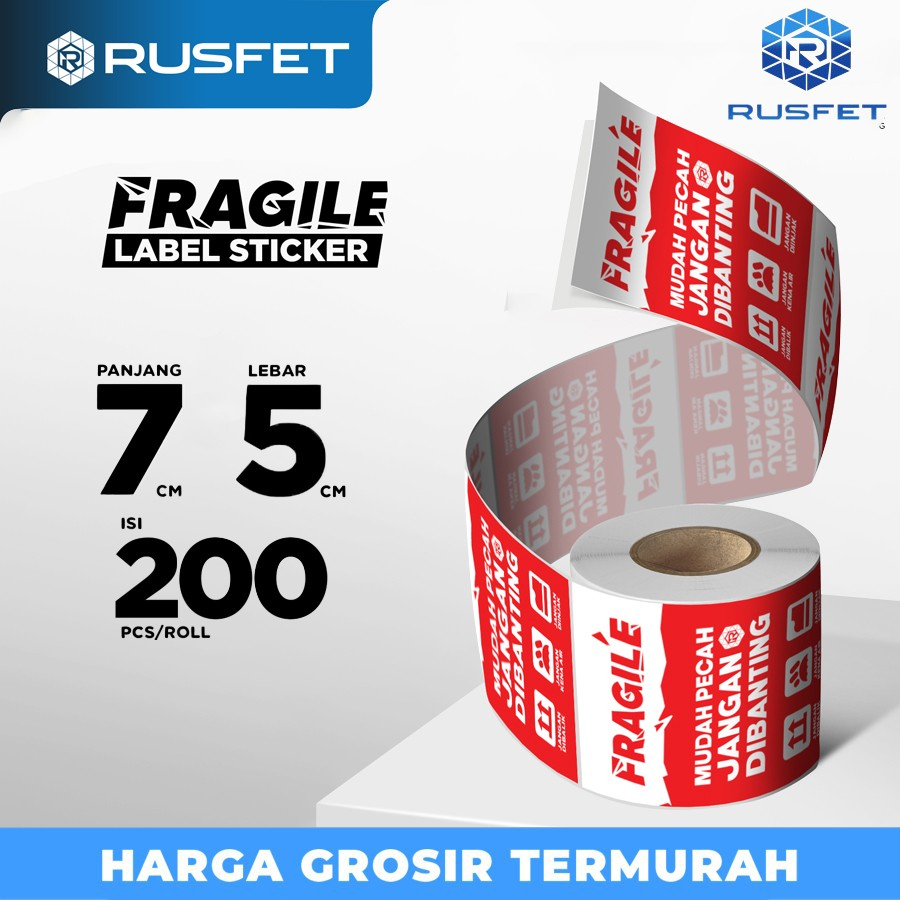 Stiker fragile jangan di banting 7cm x 5cm stiker label pengiriman