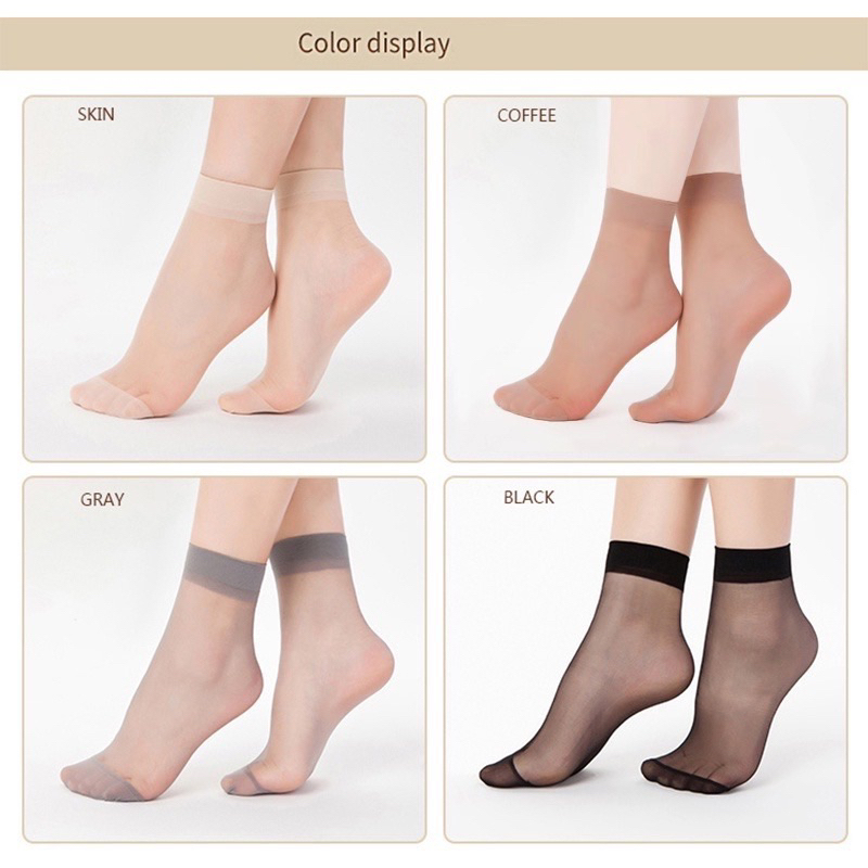 AF-013 Stocking Pendek Wanita Kaos Kaki Stocking Transparan Tipis Kuat