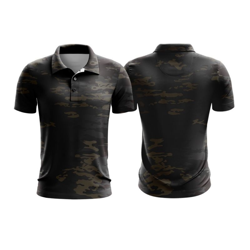 polo shirt jersy black multicam