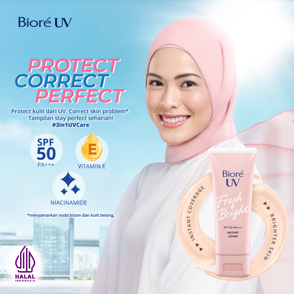 [Clear &amp; Protection Pack] Sunscreen Biore UV Instant Cover 30gr + Biore Makeup Remover Perfect Cleansing Water 90ml