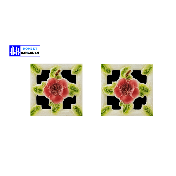 Roster / Loster Keramik Trisensa / Lubang Angin 20x20 cm Motif bunga sepatu