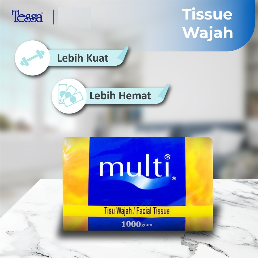 Tisu Tessa Multi 1000 gr 2 Ply MP08 sheet / Tissue Facial 1 kg / Tisu wajah 1000 gram 2ply lembut nyaman di kulit