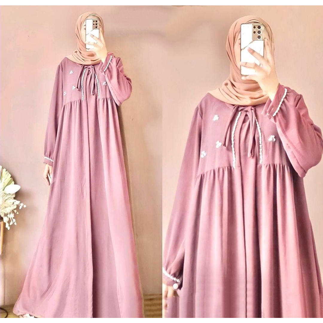 SHEEVA DRESS GAMIS CRINKLE AIRFLOW PREMIUM DRESS WANITA TERBARU 2023 GAMIS WANITA BAHAN CRINGKLE APLIKASI BORDIR MEWAH