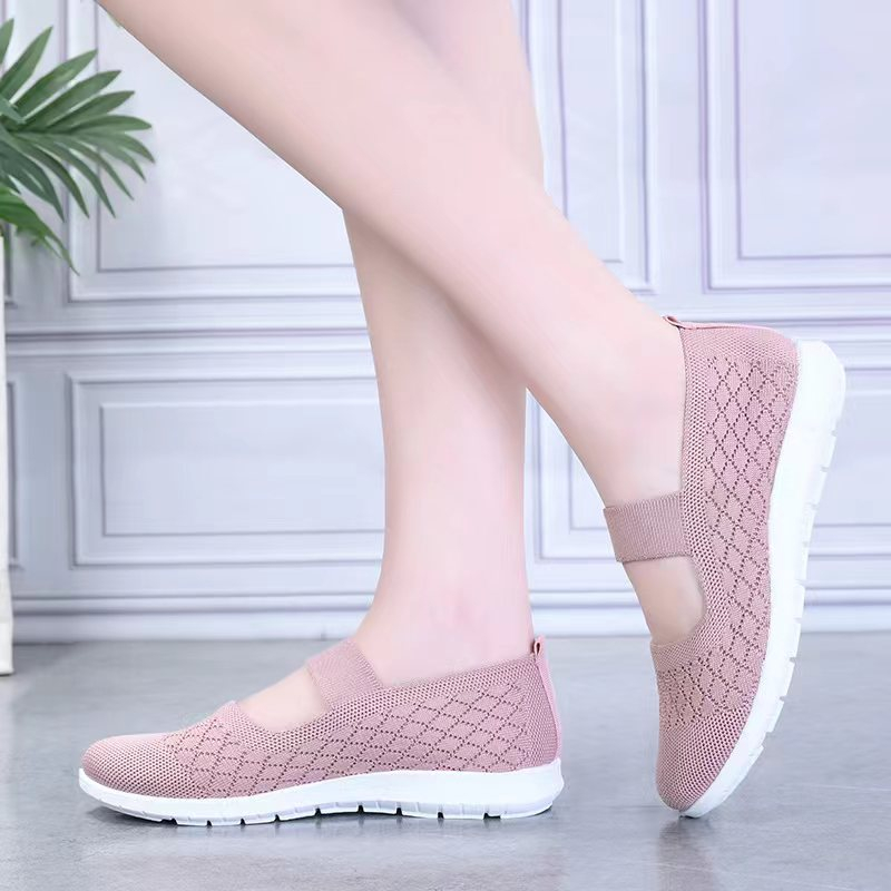 sepatu Slip On kanvas wanita rajut Sepatu Import wanita sepatu tanpa tali  sepatu flat rajut trendy