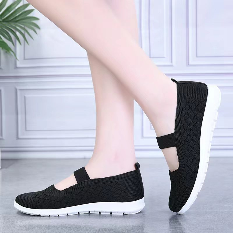 sepatu Slip On kanvas wanita rajut Sepatu Import wanita sepatu tanpa tali  sepatu flat rajut trendy