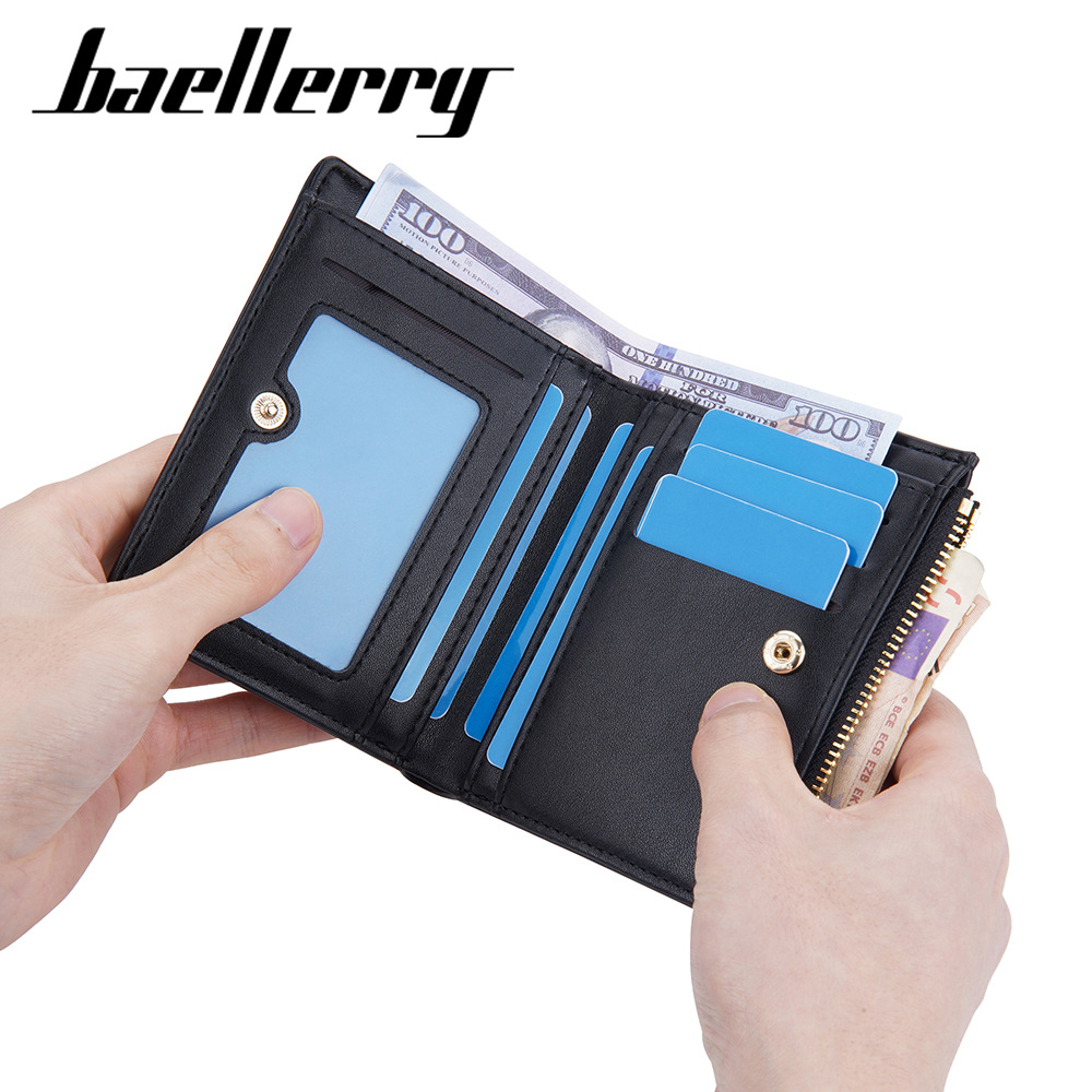 DOMPET LIPAT WANITA IMPORT BAELLERRY ORIGINAL BISA PRIA MINI RESLETING KOIN SLOT KARTU KULIT HITAM KECIL KOREA SIMPLE WA697B5 BRANDED ARASELI BATAM REMAJA KEKINIAN PREMIUM PENDEK