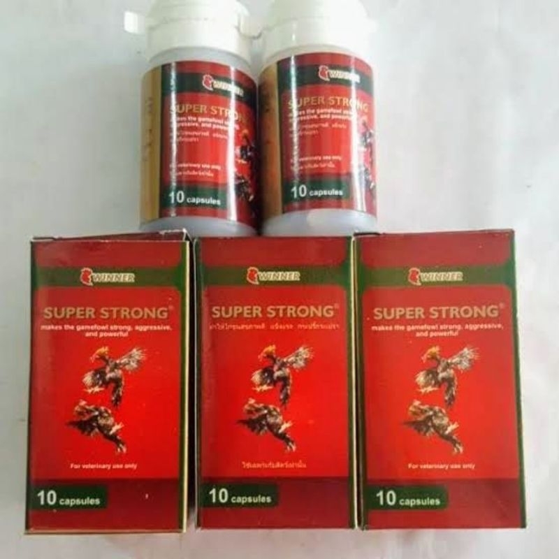 Super Strong Vitamin Ayam Aduan 10 Kapsul Original Murah / Suplemen Ayam Super Strong Ayam Jago / Ob