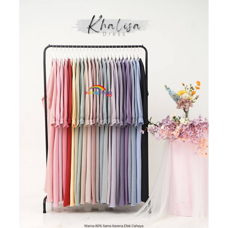 GAMIS KHALISA DRESS PELANGI HIJAB BAHAN LINEN CREPE READY PROMO STOK TERBATAS ‼️CEK DESKRIPSI‼️
