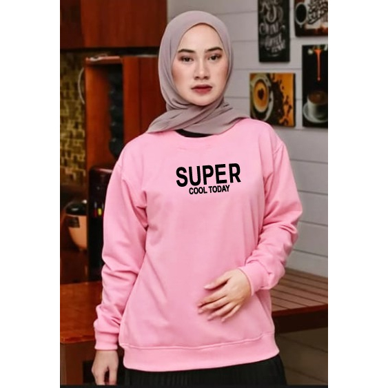 Kaos Lengan Panjang SUPER / Kaos Sweatshirt / Atasan Wanita / Atasan Wanita Lengan Panjang