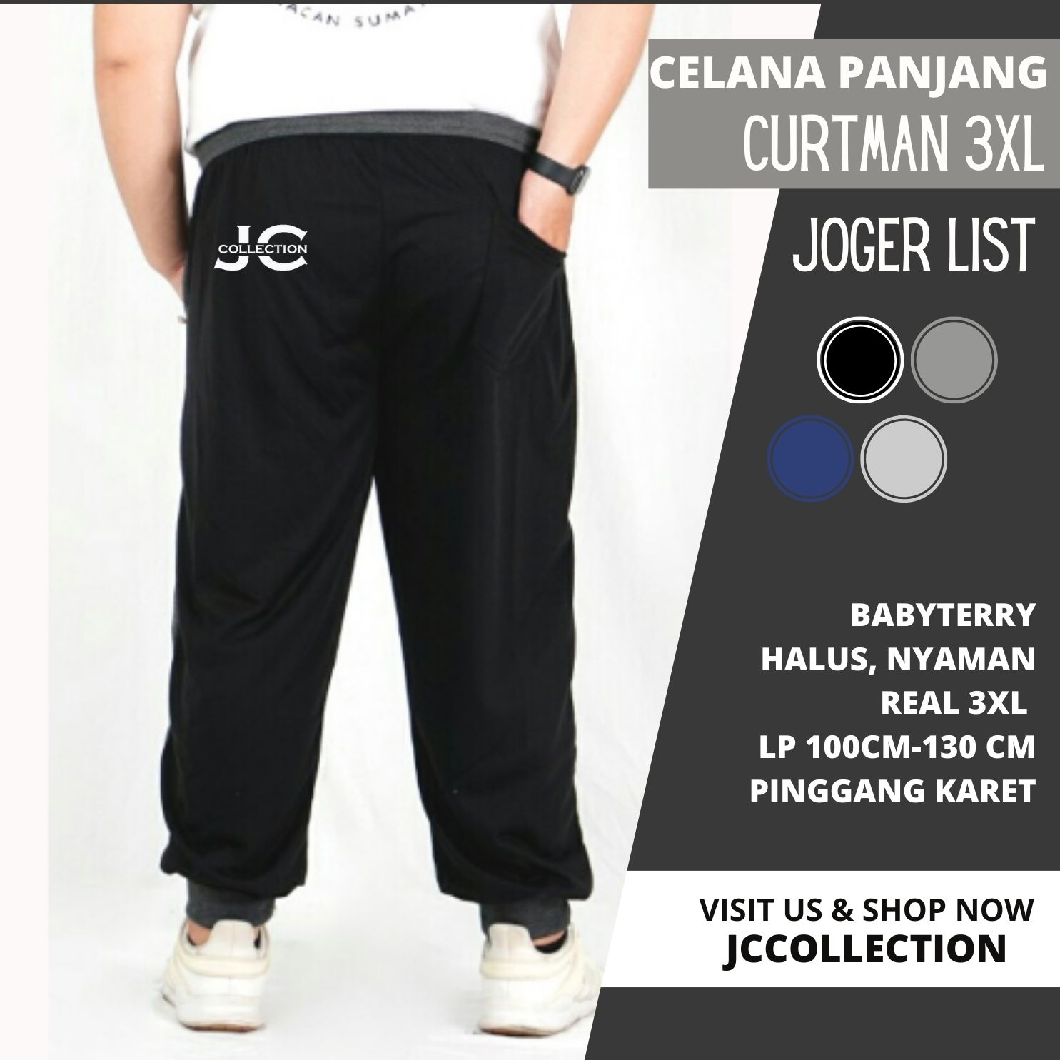 Celana Panjang Pria Jumbo /Celana  Jogger Panjang Pria 3XL Big Size Curtman  - JCCollections