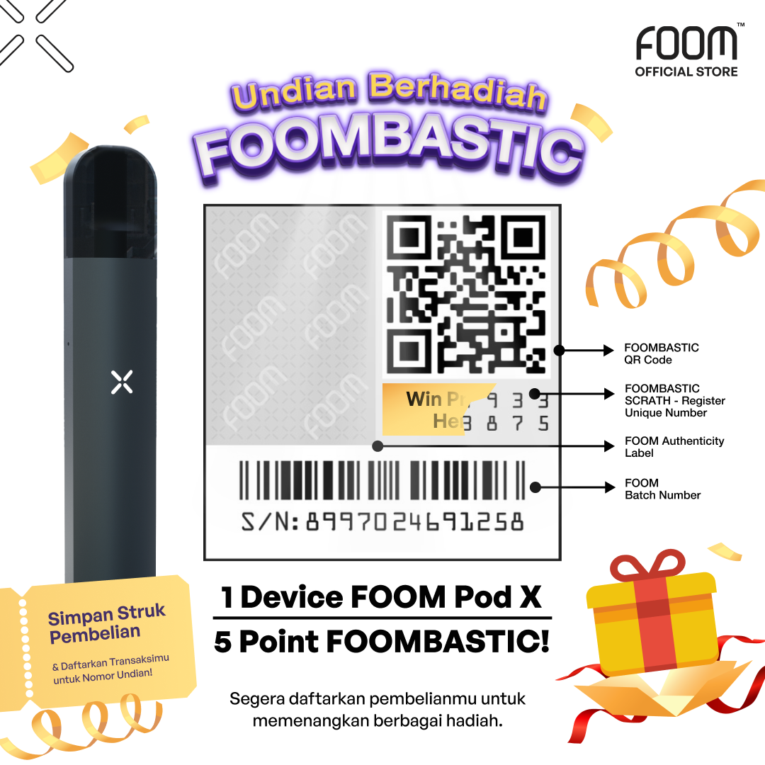 SPECIAL BUNDLING FOOM X SPACE GREY PREFILLED (FREE LANYARD)