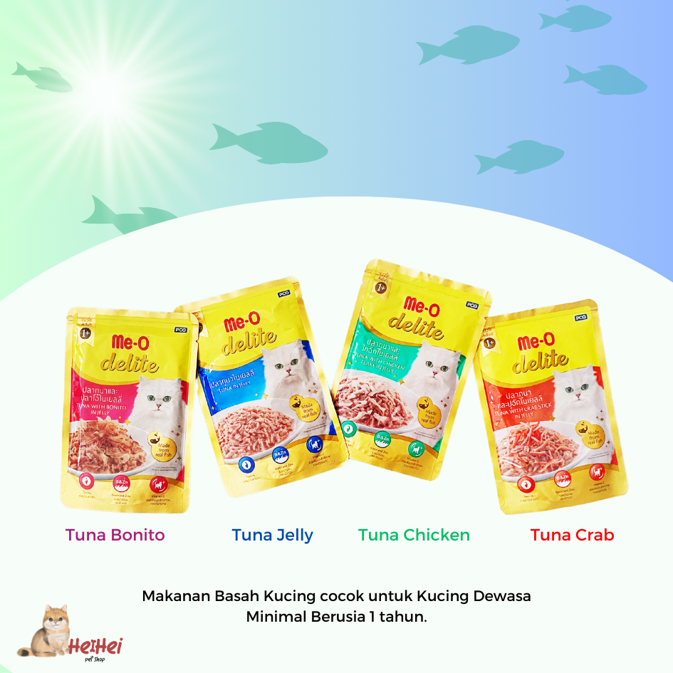 Me-O Delite Pouch 70 gr - Makanan Kucing Basah MeO Premium Taste Adult Cat Wetfood